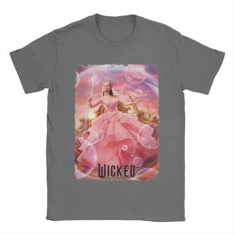 Wicked Fantasy Movie TShirts Unisex Elphaba Glinda Leisure Cotton Tees Crewneck Short Sleeve T Shirt Printed Clothing