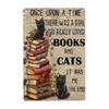 1 шт., Металлическая табличка «Ретро кошки» «Однажды жила-была девочка, которая очень любила кошек» Винтажная табличка для дома Ретро Кофе 8x12 дюймов