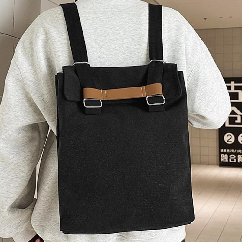 Casual Canvas Backpack Large-capacity Single-shoulder Bag Backpack and Schoolbag