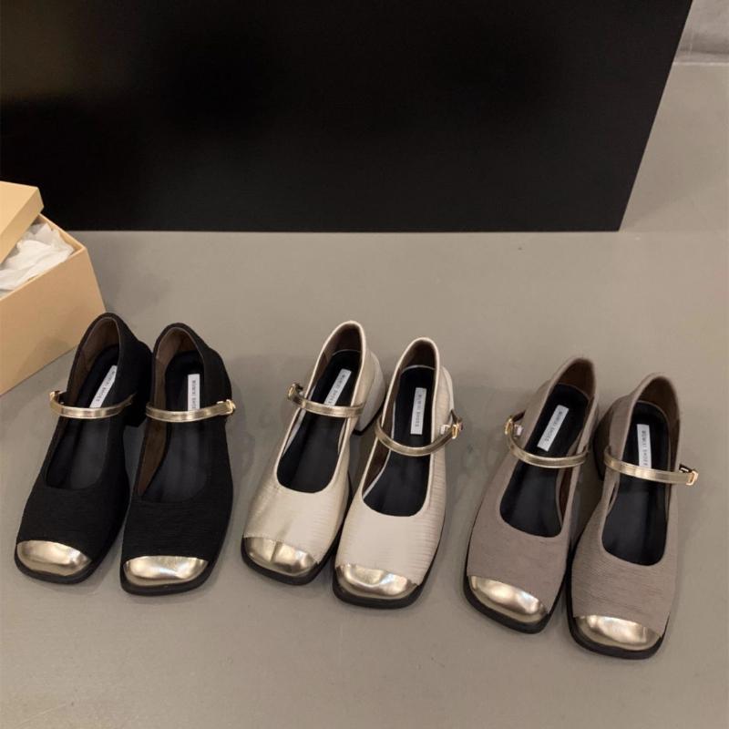 Модные туфли Мэри Джейн на высоком каблуке для женщин с квадратным носком, новинка 2024 года, летние элегантные туфли-лодочки с неглубокой пряжкой и ремешком, женские одинарные туфли