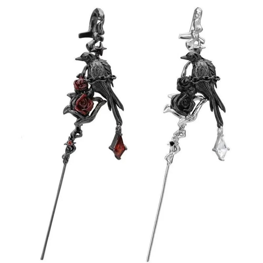 Готический Серьга для Девочки Панк Гот Шип Роза Ворон Пусеты Пирсинг Серьга Хэллоуин Вечеринка Аксессуары Украшения
