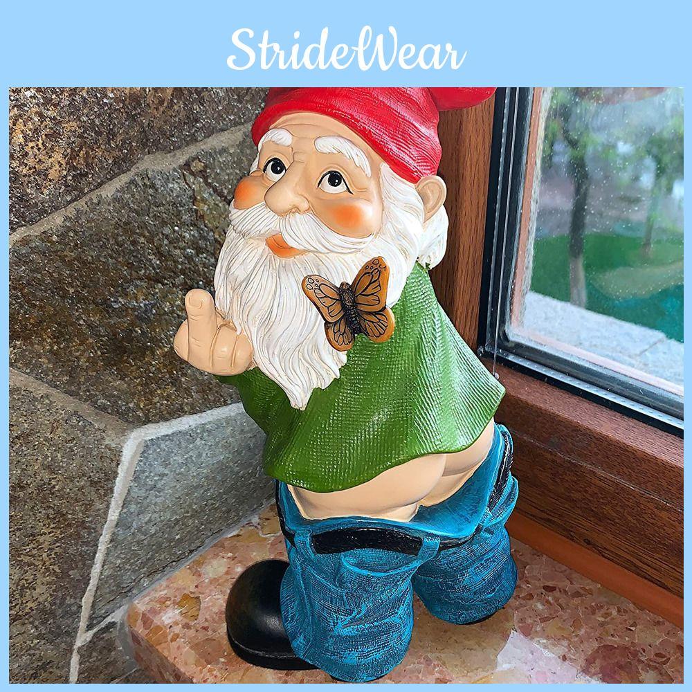 Lovely Garden Gnome Statue With Pants Down Fun And Quirky Addition To Your Outdoor Space