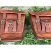 Motorcycle 3 Saddle Side Bags Sassy Bar Handlebar Luggage Tool Goat Leather