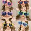 Props Masquerade Party Decoration Supplies Big Glasses Glow Glasses Shades Peach Heart Glasses