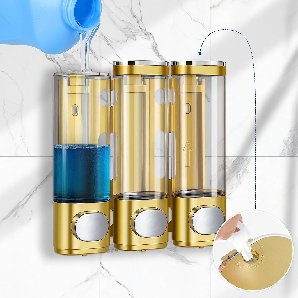 Настенный дозатор и органайзер для душа для ванной комнаты 3-в-1 - можно использовать для шампуня, кондиционера, лосьона для тела, мытья тела, ванной комнаты