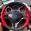 Ручная строчка черный красный Кожаный нескользящий чехол на руль автомобиля Для Honda Старый Civic (3-спицевый) Автозапчасти 2006-2011