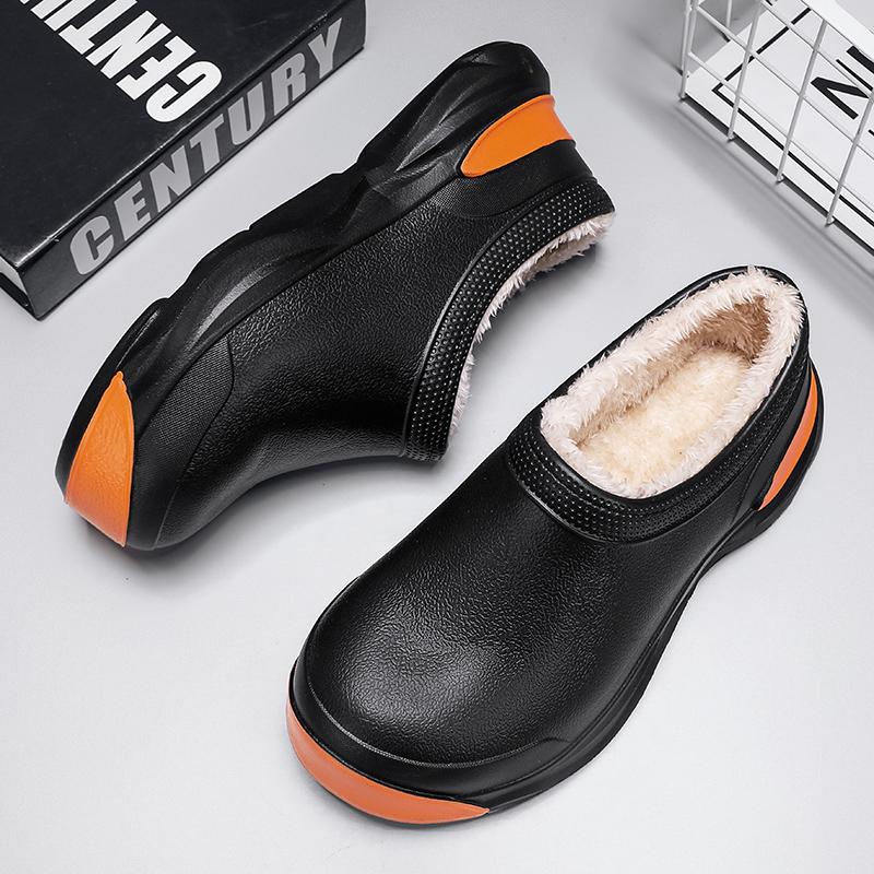 2024 НОВАЯ зимняя обувь для поваров, водонепроницаемая, теплая, из ЭВА, рабочая обувь для кухни, противоскользящая, износостойкая, для сада и отдыха на открытом воздухе, для мужчин