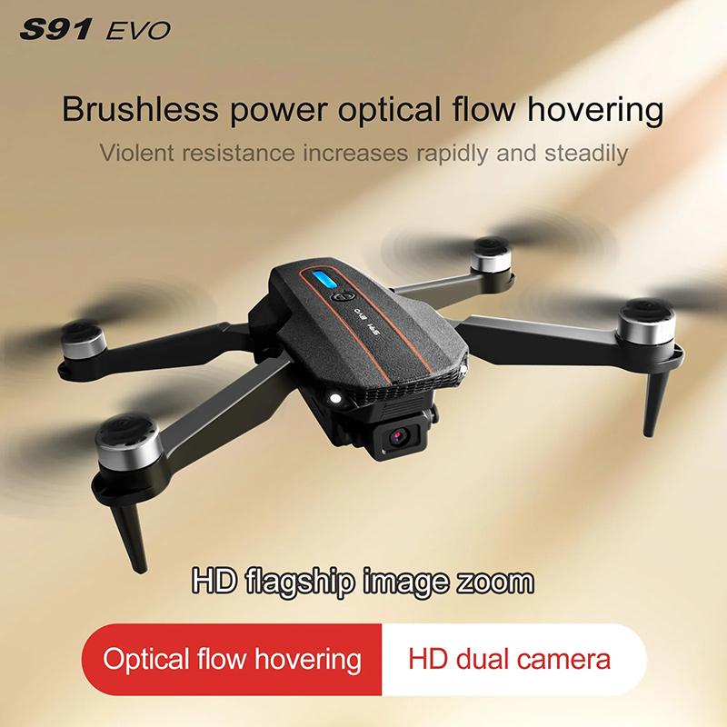 S91 EVO Drone 4K HD Dual Camera Obstacle Avoidance Aircraft 5G Wifi FPV Folding Brushless Wide Angle Aerial Photo RC Quadcopter