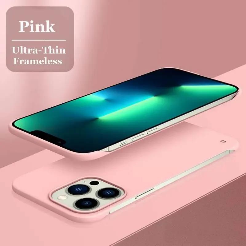 Ультратонкий матовый безрамочный жесткий чехол для iPhone 15 14 13 12 Mini 11 Pro Max X XR XS SE 7 8 Plus противоударная задняя крышка