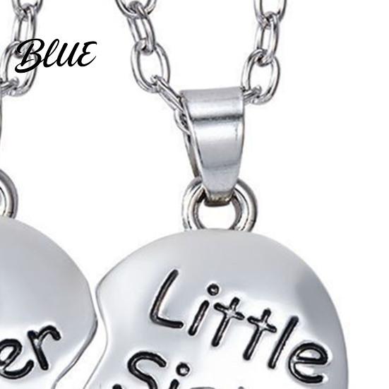 Sister Love Necklace 2Pcs/Set Big And Little Necklaces Rainbow Heart