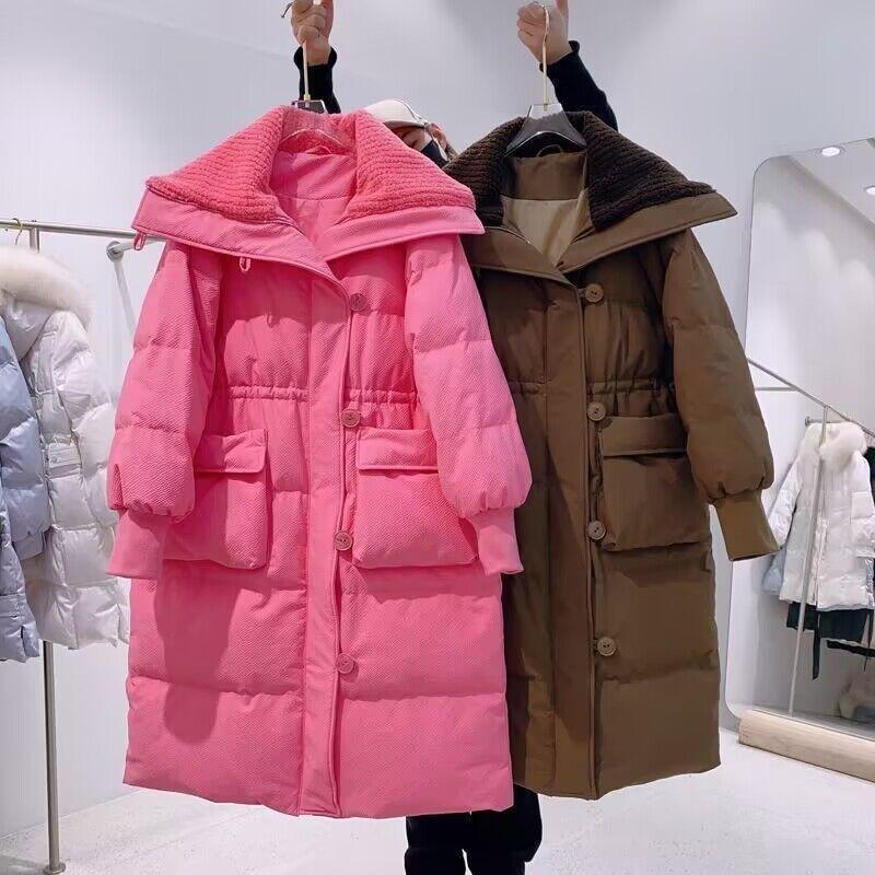 Down Jacket for Women Waterproof Parka Thicken Warm Long White Duck Parkas Light Luxury High-end Fashion Winter 2024