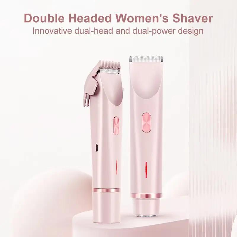 Electric Shaver Bikini Trimmer Women's Cordless Rechargeable Razor Portable Hair Epilator Rotating Disc IPX6 Household