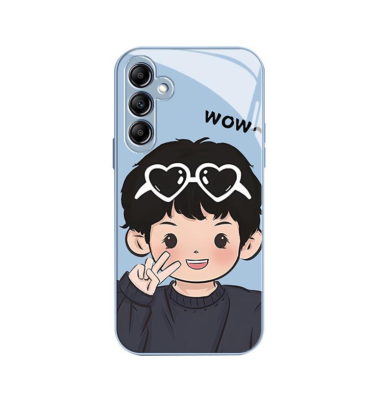 Креативный чехол из жидкого стекла для пары для Samsung A32, S21, S30, A23, A25