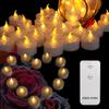 Flickering LED Tea Lights with Remote Control Flameless Electronic Candles Lamp for Halloween Valentine's Day Decor LED Lighting