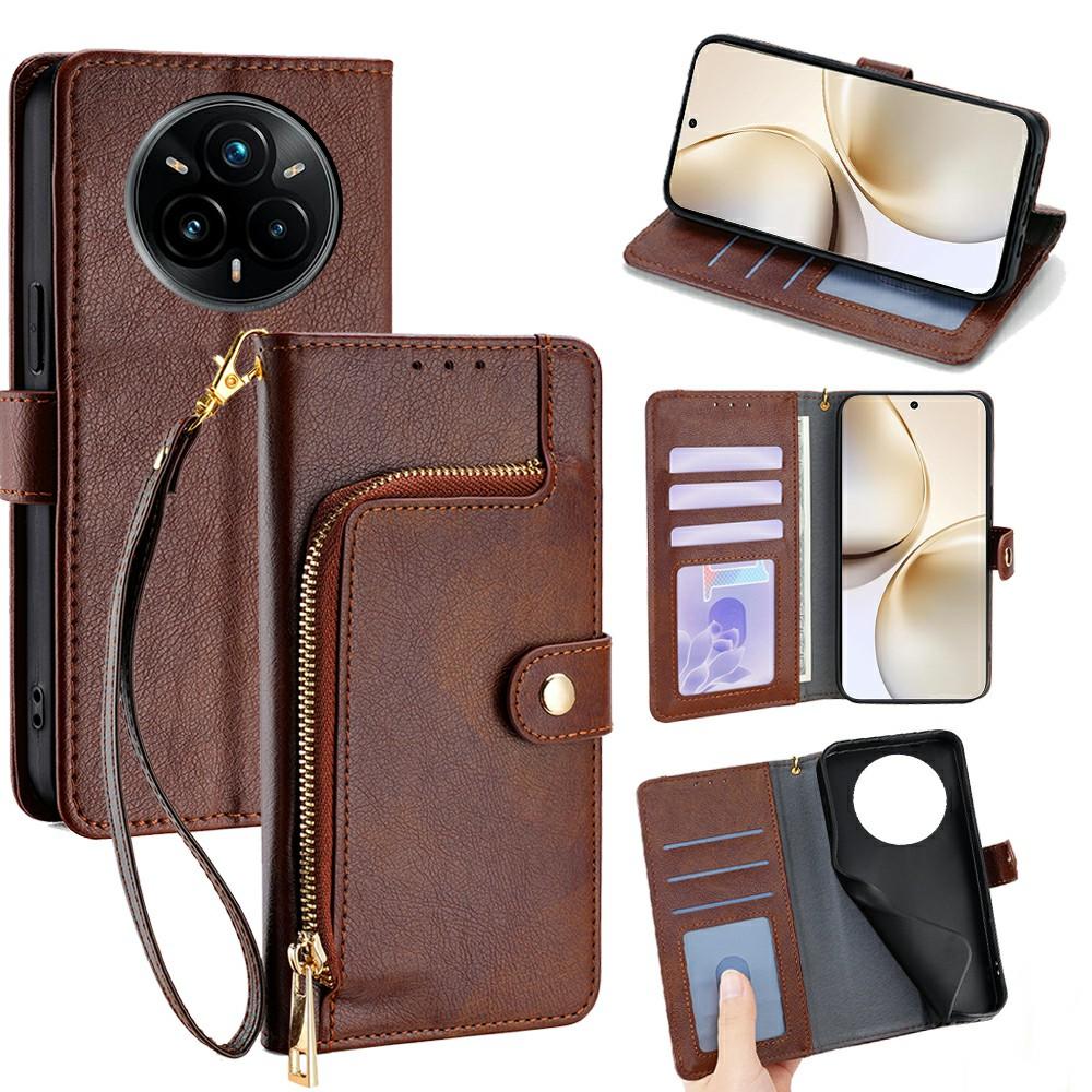 For Realme 14 Pro 5G Case Zipper Pocket PU Leather Wallet Flip Phone Cover