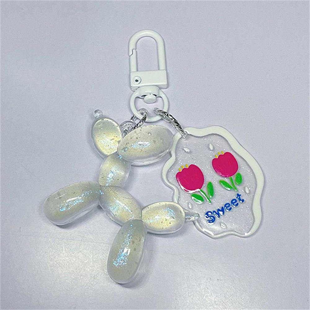 New Glow-in-the-dark Star Keychain Bag Pendant Colorful Keychain Cartoon Flower Jewelry Small Animal Decoration