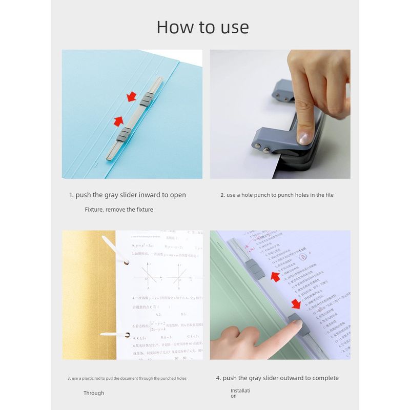 Mauno File Folder A4plus File Recycled Writing Paper Punch