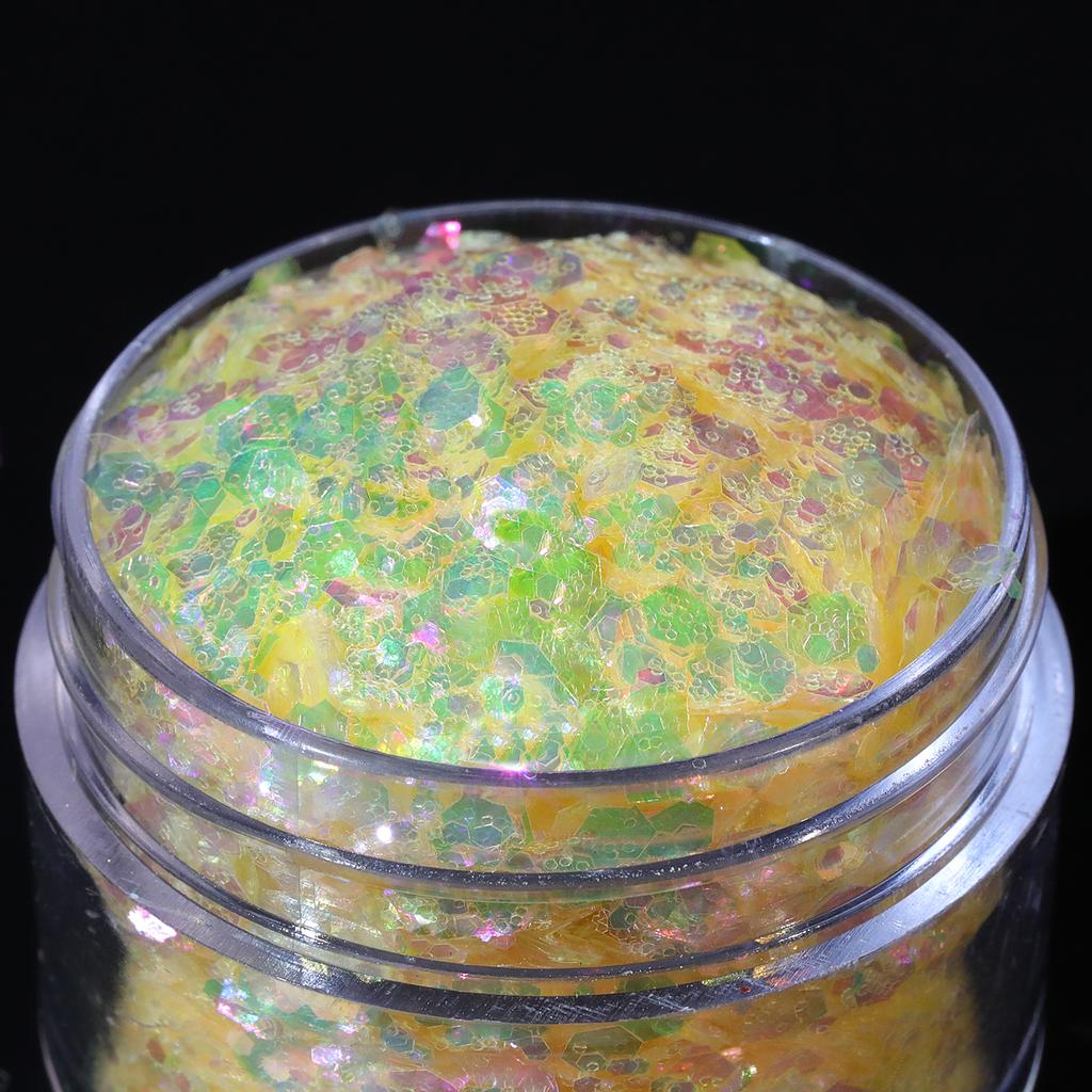 Holographic Chunky Glitter Art Powder Iridescent Sequins Flakes Eco-Friendly PET Material Festival Decoration
