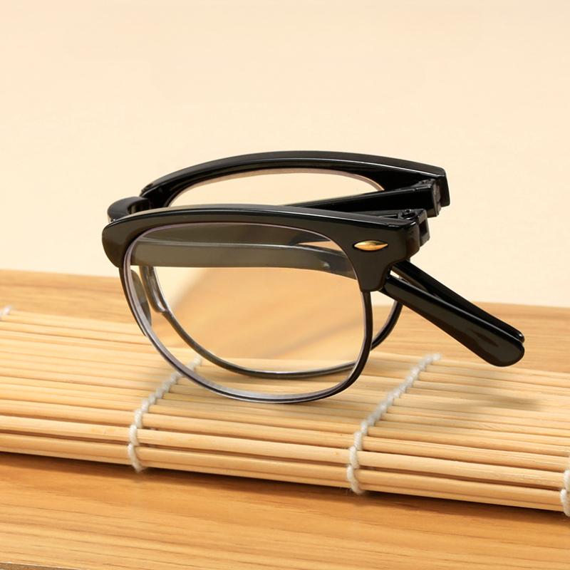 Men Women Portable Foldable Reading Glasses Vintage Anti Blue Light Ultra Light Far Sight Eyewear