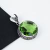 Серебряный кулон с драгоценным камнем зеленый аметист из стерлингового серебра 925 пробы — дизайн ручной работы, повседневные украшения, уникальные подарки с подвеской из зеленого аметиста