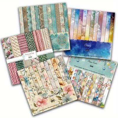 24 шт., бумажный блокнот для альбомов с цветами, 6x6 дюймов, разные узоры, картон для декупажа, односторонняя винтажная бумага для скрапбукинга, принадлежности для изготовления карт своими руками