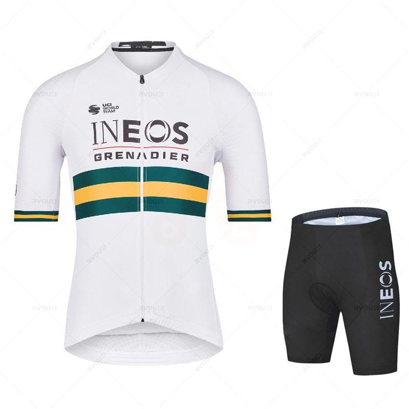 Filippo Ganna Hour Record Bioracer Icon Cycling Jersey Set Summer Breathable Cycling Suit Set  Bicycle Suit Clothes Ineos Maillot Ciclismo