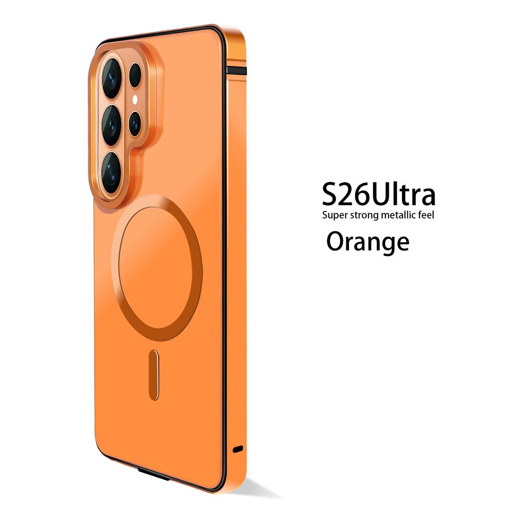 Алюминиевый металлический каркас Чехол для телефона, для Samsung Galaxy S26 Ultra Магнитное всасывание Оригинальный цвет Задняя панель Защитная крышка