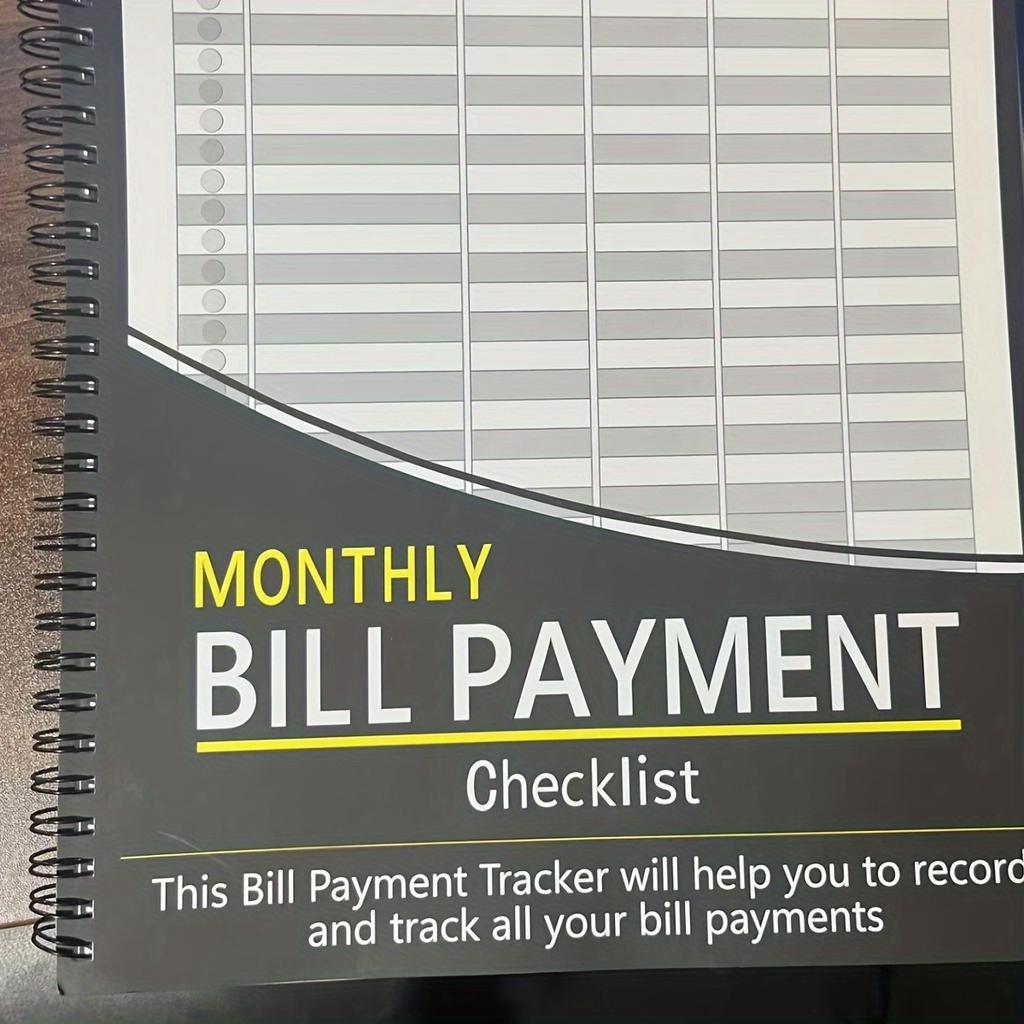 Тетрадь ежемесячной оплаты счетов, отслеживание счетов и список записей об оплате, на спирали, 8,46 x 11,02 дюйма