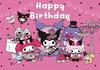 Sanrio Kuromi Party Backdrop Cute Cartoon Decor for Girls Children Happy Birthday Bedroom Photo Studio Banner Poster Props