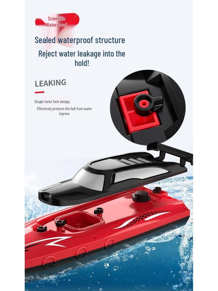 High-Speed Dual-Motor RC Boat - Waterproof Twin-Propeller Speedboat Toy for Kids
