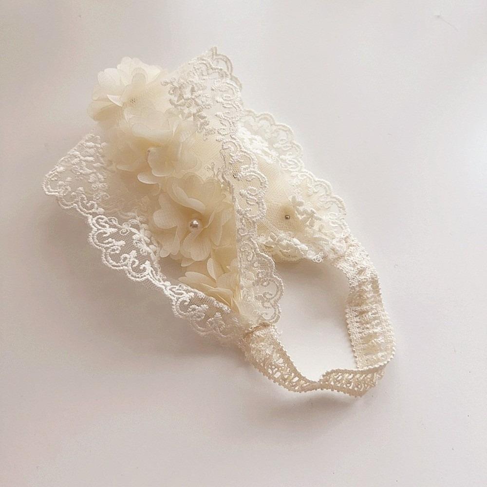 Hair Accessory Hollow Headband Elastic Lace Flowers Headwear White Cute Head Hoop Princess Girl