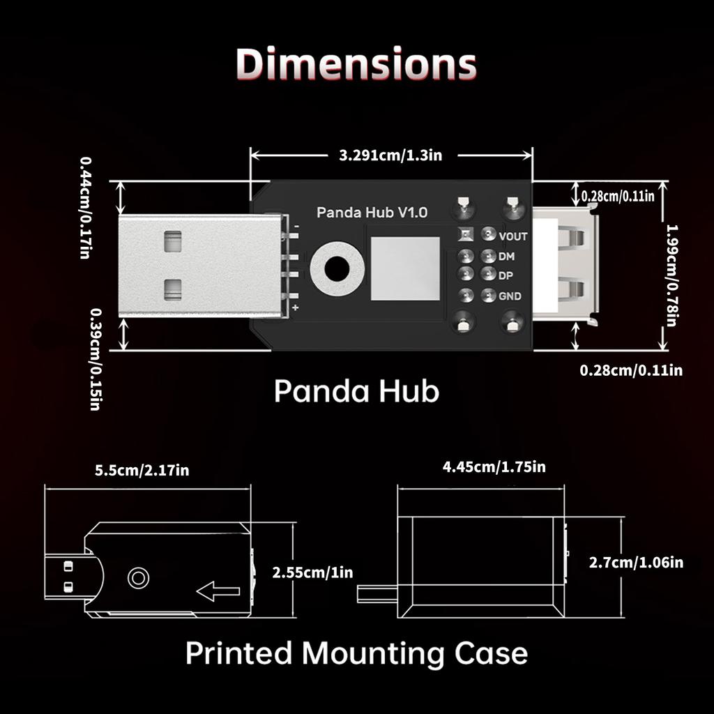 Аксессуар для 3D-принтера Panda Hub Оригинальная защита USB-порта для P1S/P1P с возможностью настройки крепления