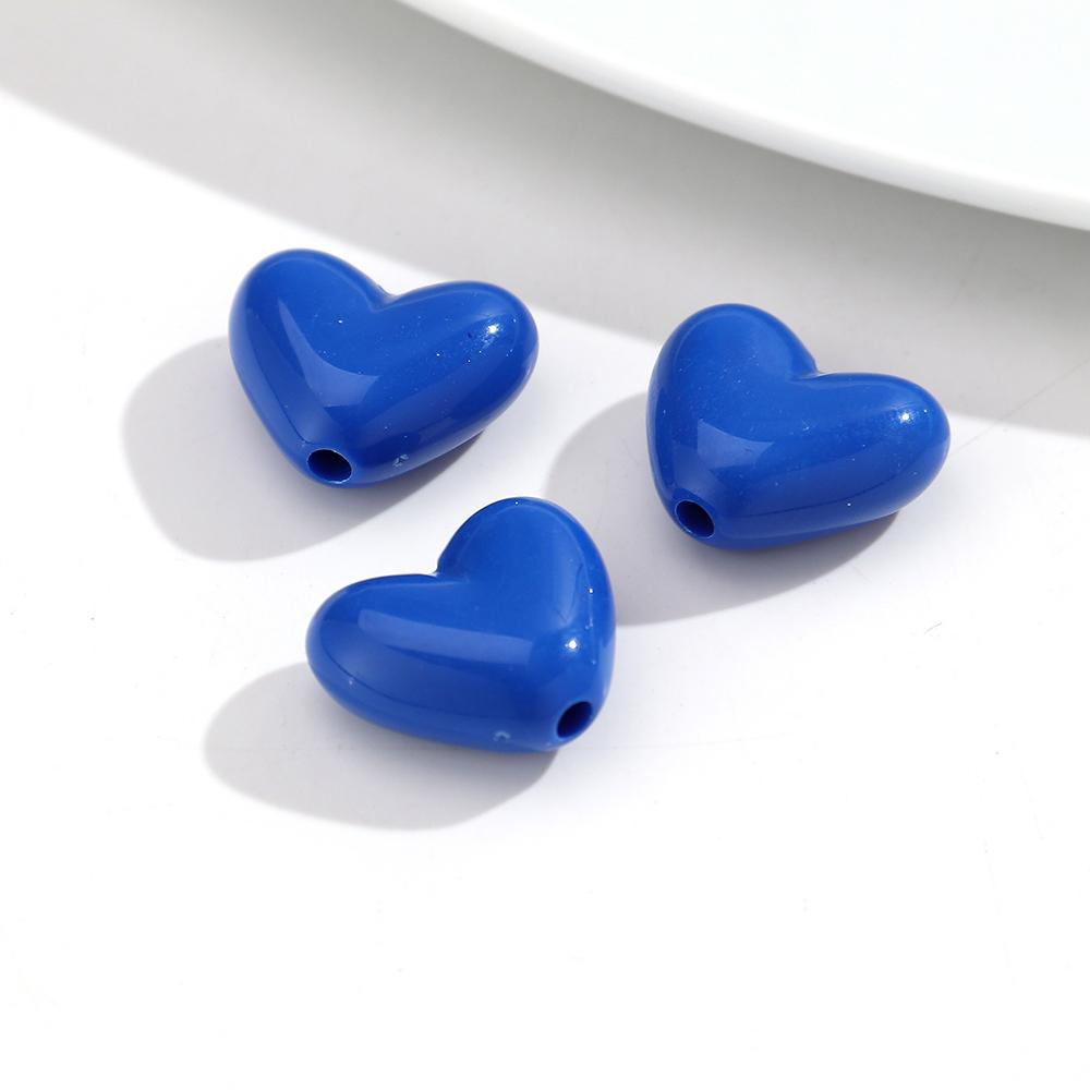 60pcs/lot 15mm Love Heart Shape Acrylic Beads Loose Spacer Beads For DIY Jewelry Making Necklace Pendant Bracelet Handmade