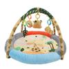 Plush Baby Gym Mat Soft Cotton Filling Breathable Round Shape Rised Edge Tummy Time Activity Mat