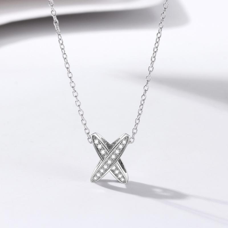 Ожерелье X Cross для женщин, ниша, легкая, роскошная, геометрическая, универсальная, темпераментная, премиум-подвеска с бриллиантами