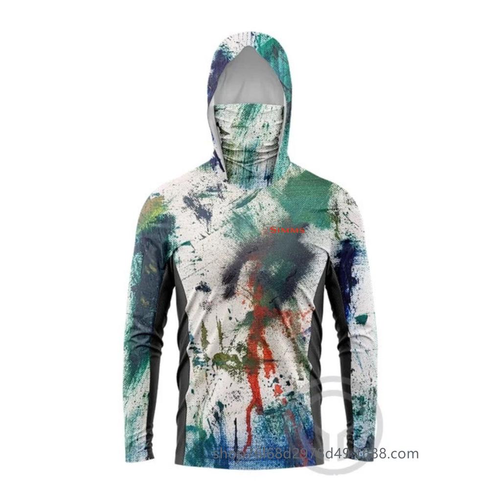 SIMMS Fishing Suit Fly Fishing Luya Hoodie Summer Men's Long Sleeve Sunscreen Clothing Hooded Mask Quick Drying Breathable