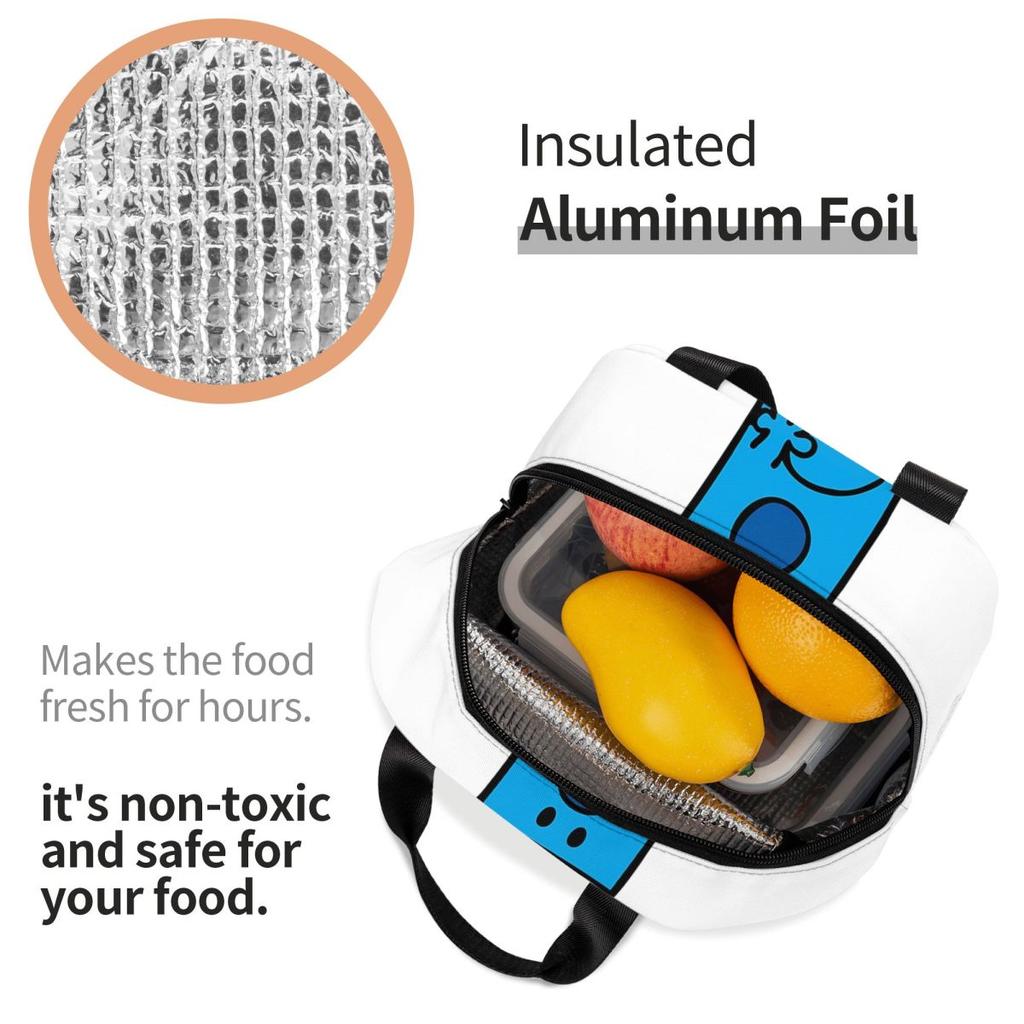 Mr. Grumpy Insulated Lunch Bag for Kids School Cooler Thermal Food Box Tote Portable Lunch Boxes Container