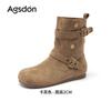 Augustine Maillard Short Boots Women's 2025 New Autumn Platform Martin Boots Wasteland Wind Mid-tube Western Boots