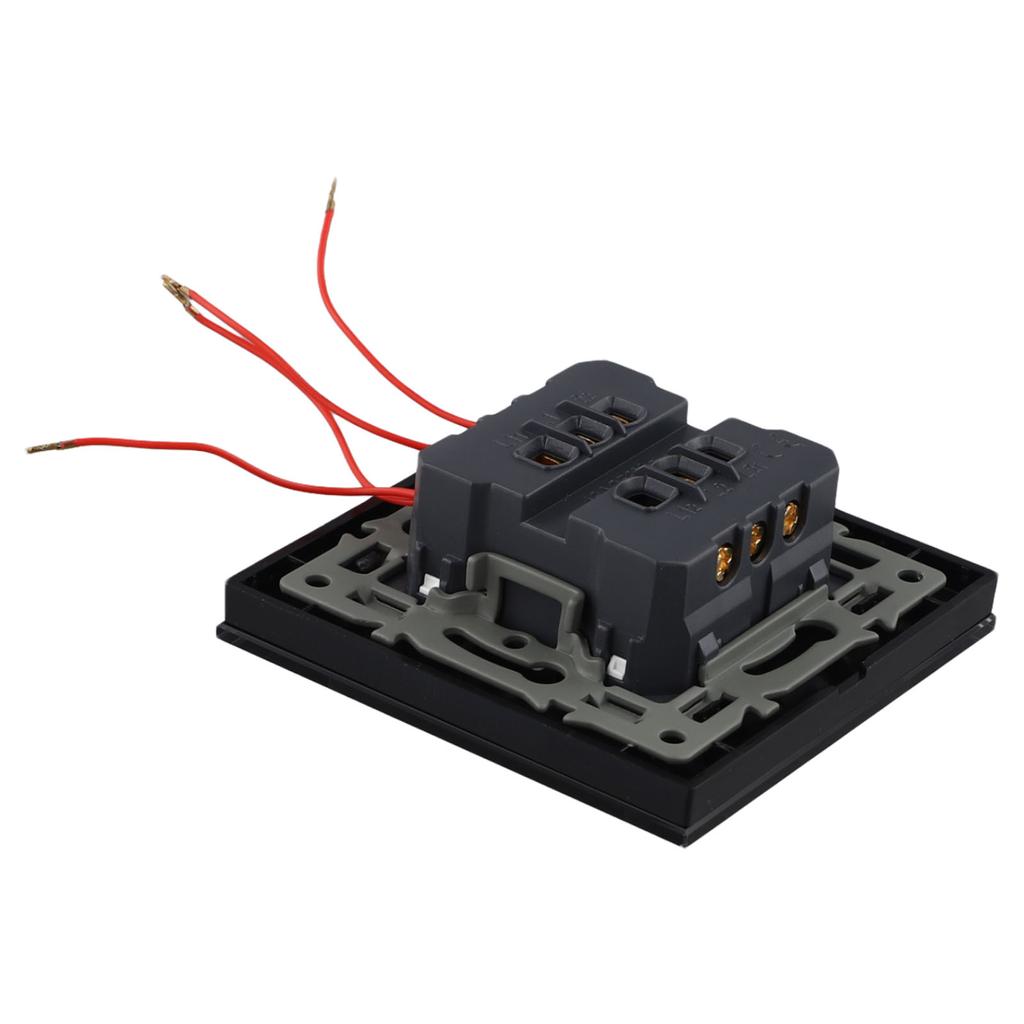 Настенный выключатель с открытым двойным управлением, панель из закаленного стекла типа 82, скрытый настенный двухпозиционный двойной выключатель, электропитание