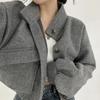 Women's Autumn and Winter Stand-up Collar Niche Short Slouchy Style Loose Casual Tweed Coat