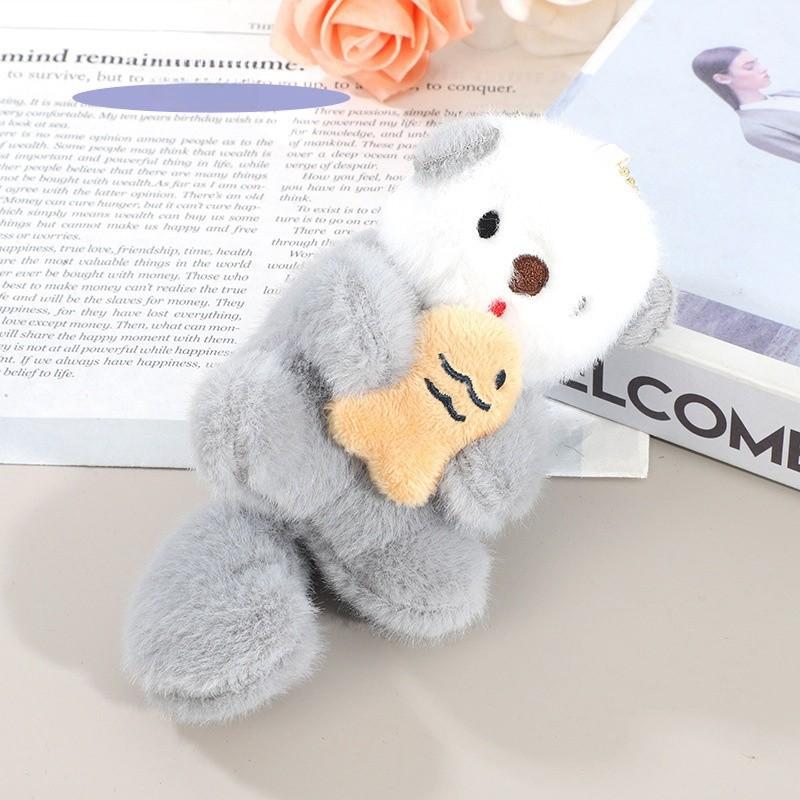 Милая обнимающаяся рыбка морская выдра брелок плюшевая кукла игрушка рюкзак подвеска украшение музей океана