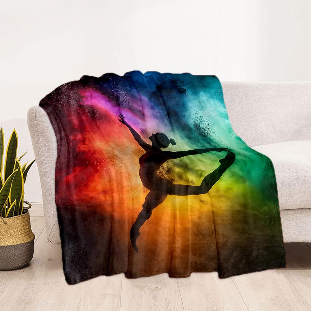 Dreamy Ballerina Flannel Blanket - Soft and Comfortable, Suitable for Sofas, Beds, Offices, Travel, and All Seasons, Making It A Perfect Holiday Gift.