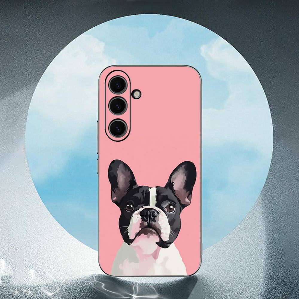 Pug Dog French Bulldog Luxury Black Phone Case For Samsung Galaxy S23 S24 S25 Ultra S22 Plus S21