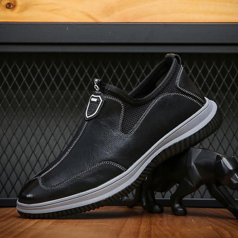 2025 Весна и осень Новые мужские повседневные кожаные туфли Мужские мягкие кожаные кроссовки с мягкой подошвой для папы с 10288