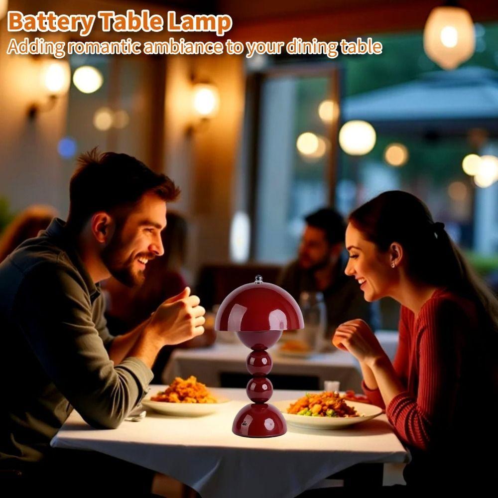 Tri Color Dimming Table Lamp Mushroom Flower Bud Night Light Creative Decor Light  Restaurants