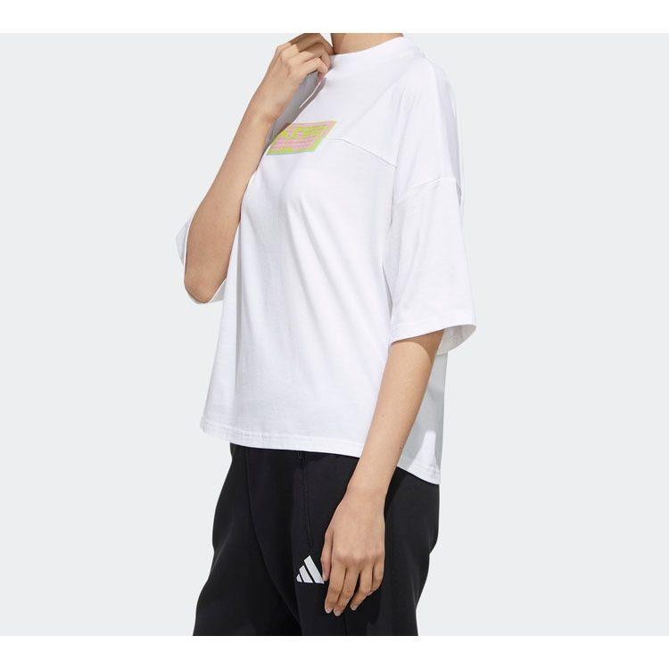 adidas Женские белые футболки с круглым вырезом, умеренного прямого кроя FT2859