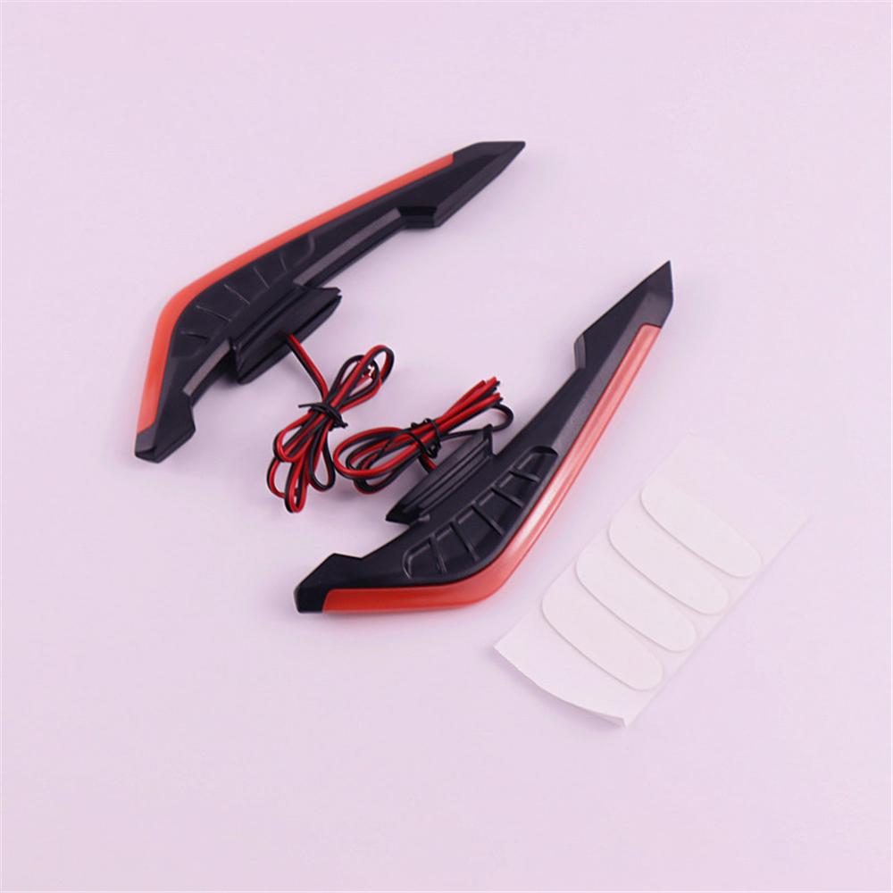 2x Мотоциклетный винглет боковой спойлер аэродинамическое крыло ветровой плавник с красной светодиодной подсветкой