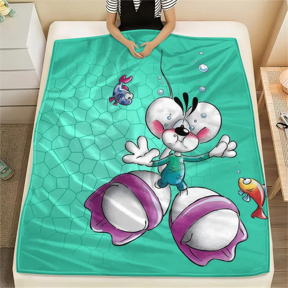 Diddl the Jumping Mouse Flannel Blanket, High quality Comfortable for All Seasons, Home Decor, Warmth and Comfort