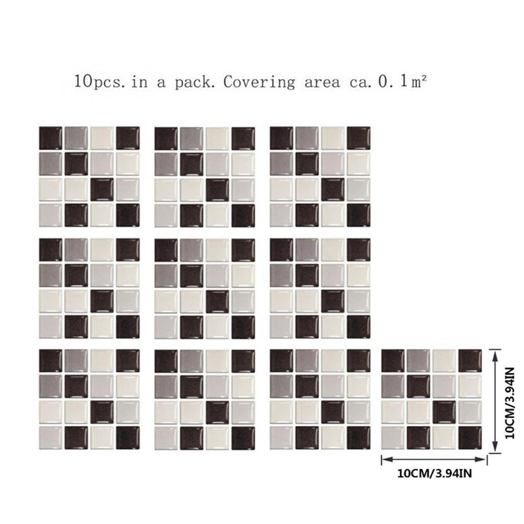 Наклейка на настенную плитку с красочной мраморной мозаикой | 10 шт. 3d стикер на стену из плитки для кухонного фартука | Самоклеящиеся наклейки на плитку для ванной комнаты