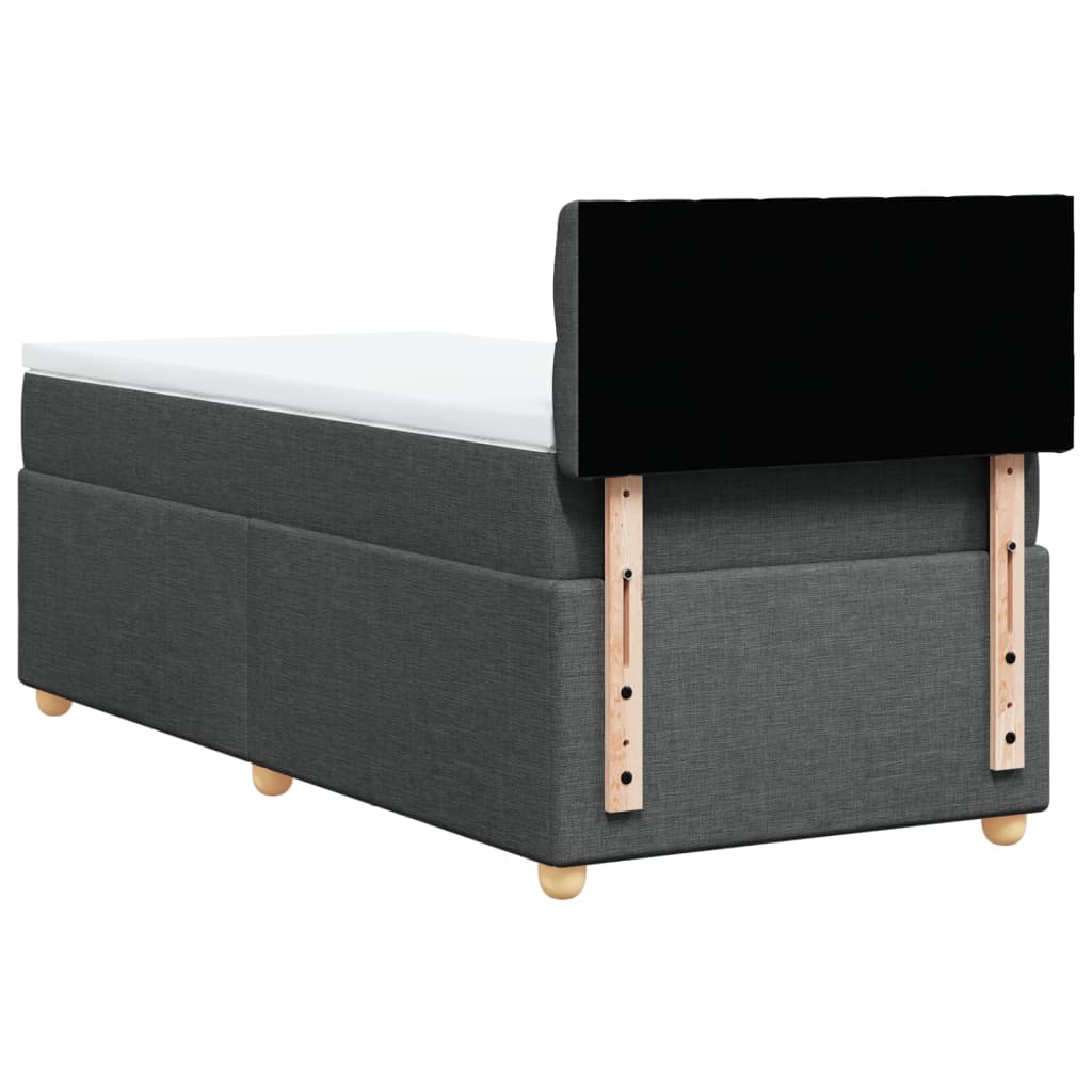 Box Spring Bed with Mattress Dark Gray 80 x 200 cm Fabric
